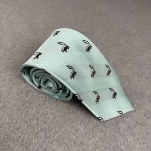SummerTies Skunk Necktie 100% Silk Mint Green Novelty Animal Tie 58x3.1"